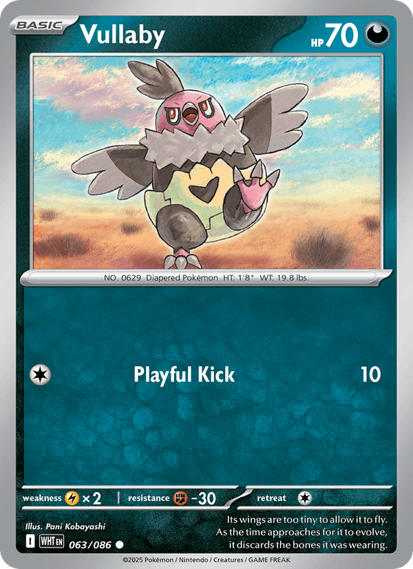 Vullaby 63/86 White Flare English Pokémon card