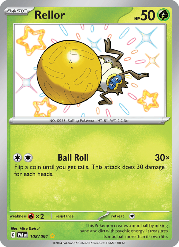 Rellor 108/91 Paldean Fates English Pokémon card