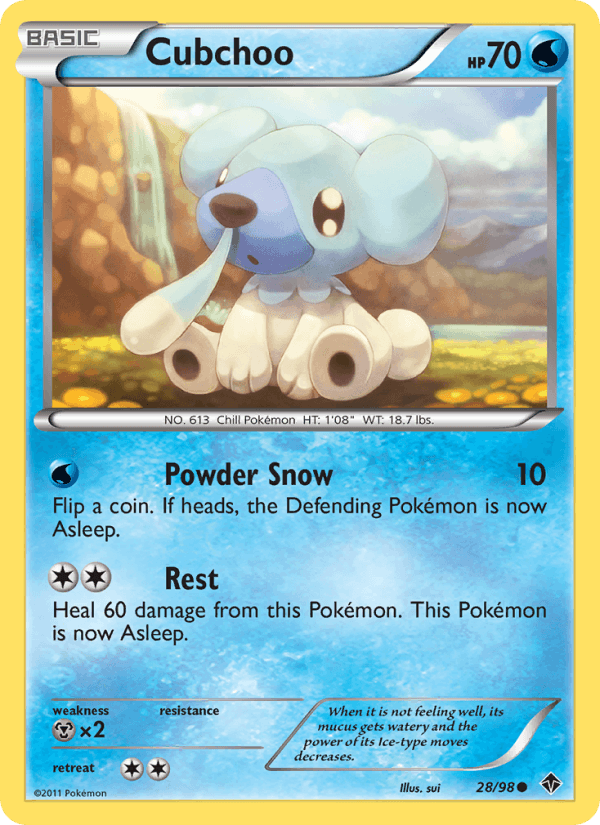 Cubchoo 28/98 Emerging Powers English Pokémon card