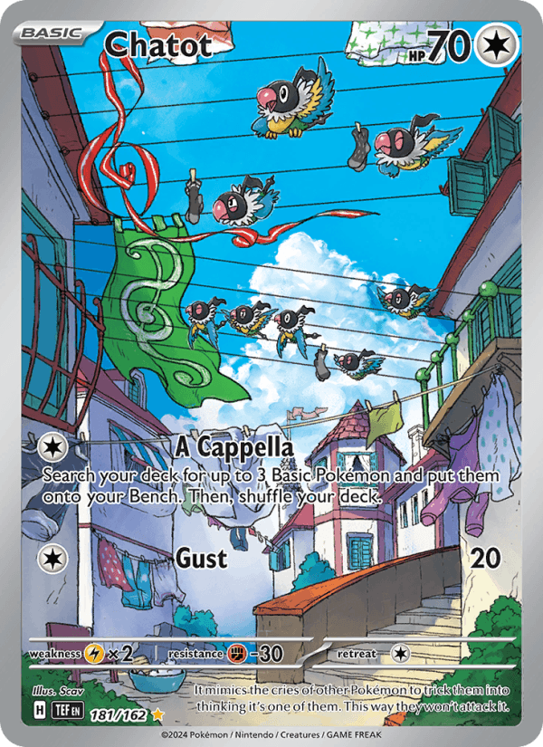 Chatot 181/162 Temporal Forces English Pokémon card