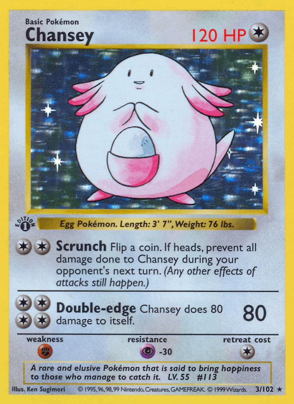 Chansey 3/102 Base Set English Pokémon card