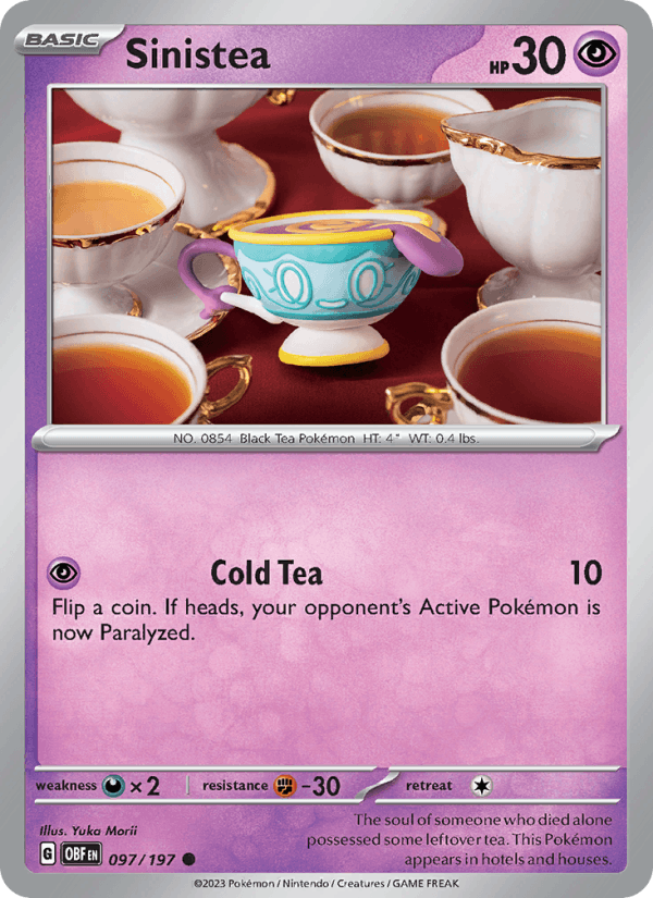 Sinistea 97/197 Obsidian Flames English Pokémon card