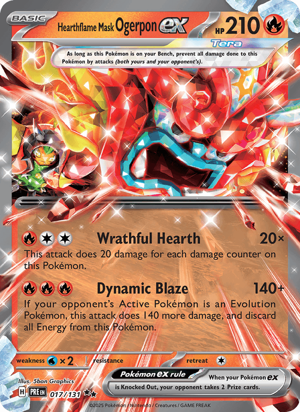 Hearthflame Mask Ogerpon ex 17/131 Prismatic Evolutions English Pokémon card