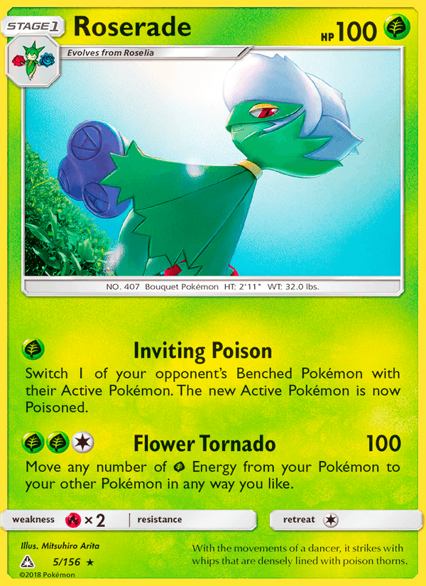 Roserade 5/156 Ultra Prism English Pokémon card