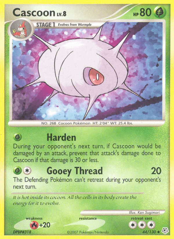 Cascoon 44/130 Diamond & Pearl English Pokémon card