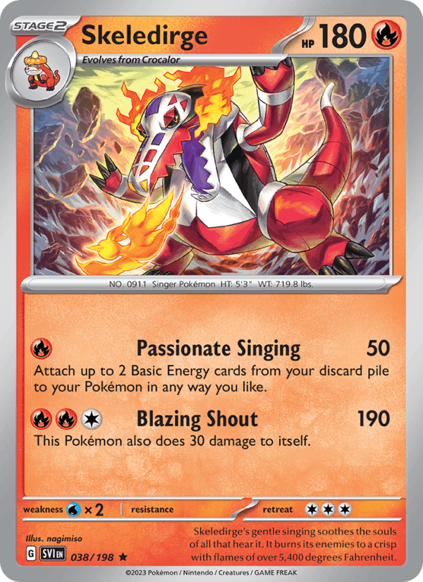 Skeledirge 38/198 Scarlet & Violet English Pokémon card