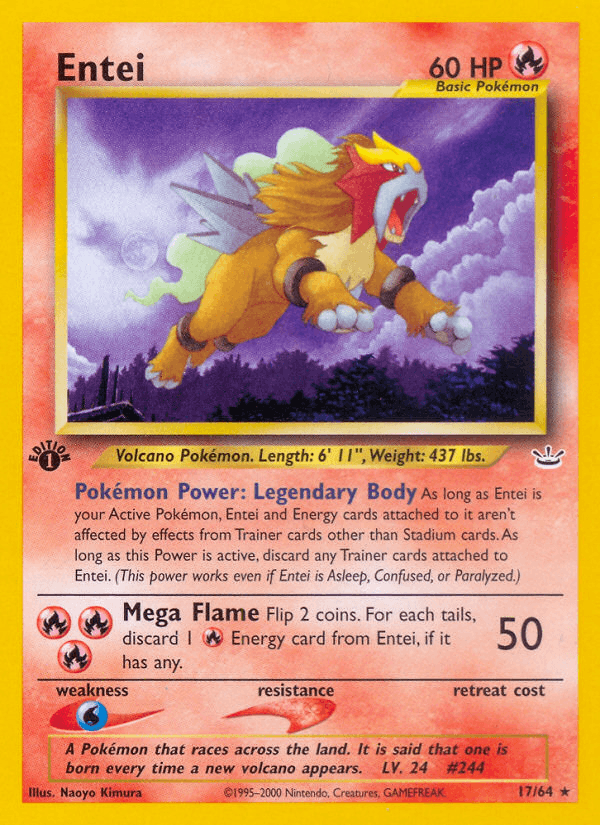 Entei 17 Neo Revelation English Pokemon card