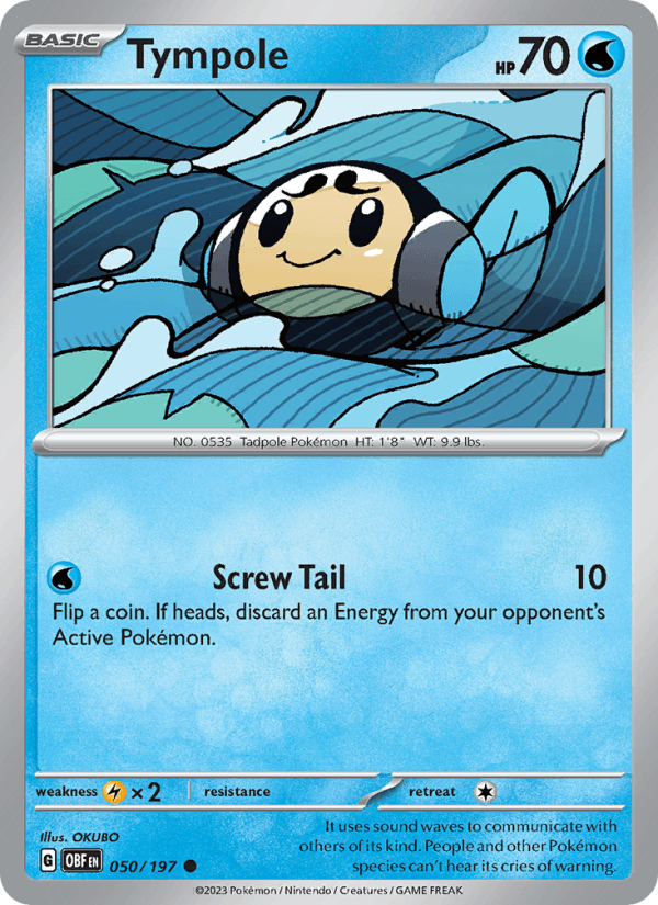 Tympole 50/197 Obsidian Flames English Pokémon card