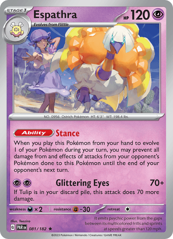 Espathra 81/182 Paradox Rift English Pokémon card