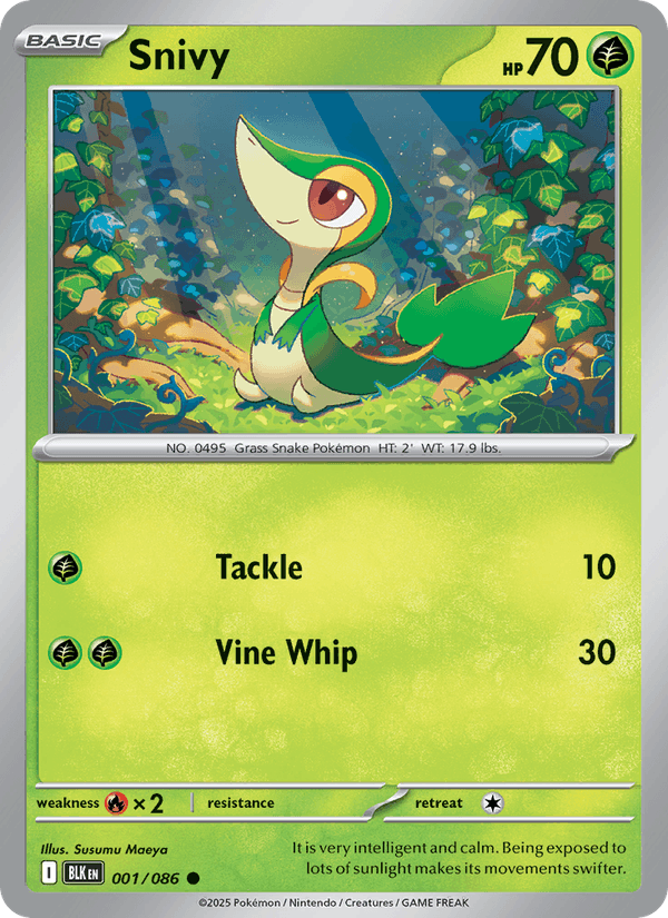 Snivy 1/86 Black Bolt English Pokémon card