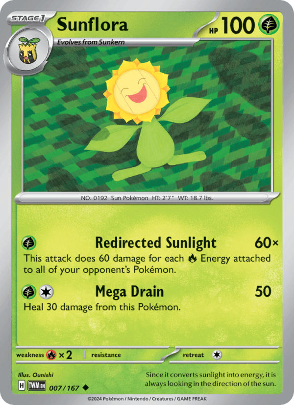 Sunflora 7/167 Twilight Masquerade English Pokémon card