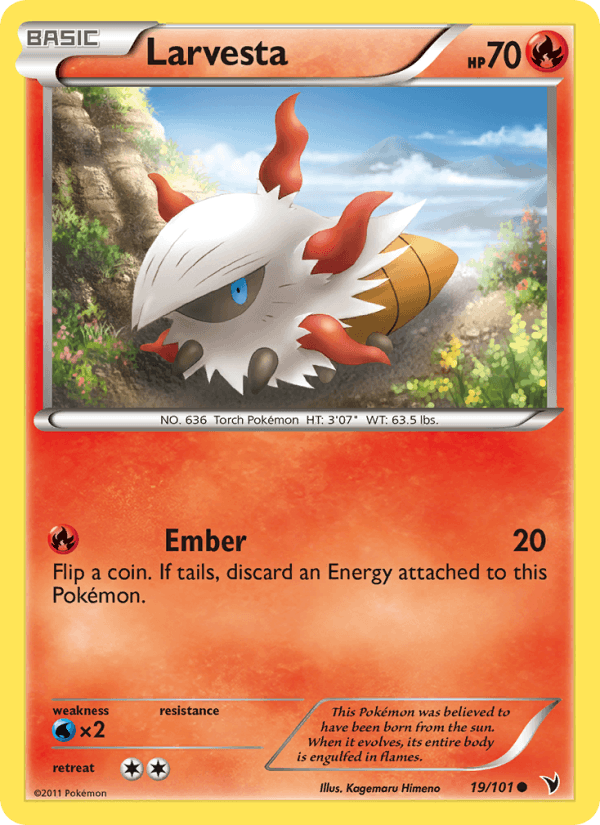 Larvesta 19/101 Noble Victories English Pokémon card