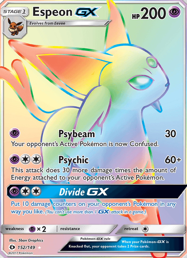 Espeon GX 152/149 Sun & Moon Base Set English Pokémon card