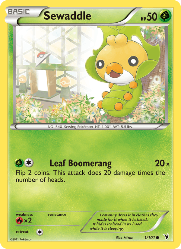 Sewaddle 1/101 Noble Victories English Pokémon card