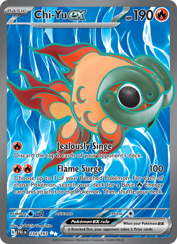 Chi-Yu ex 234/193 Paldea Evolved English Pokémon card