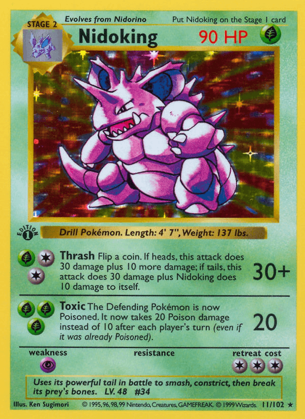 Nidoking 11/102 Base Set English Pokémon card