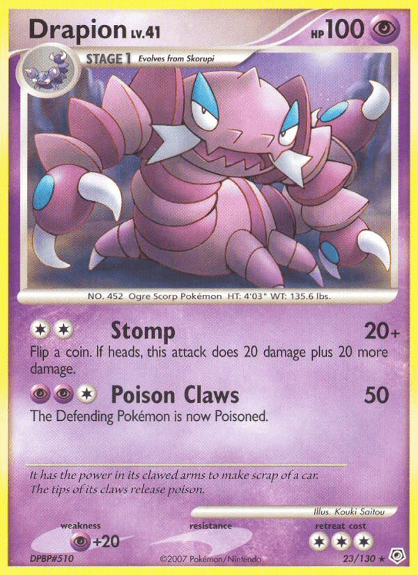 Drapion 23/130 Diamond & Pearl English Pokémon card