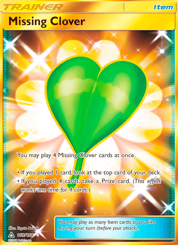 Missing Clover 168/156 Ultra Prism English Pokémon card