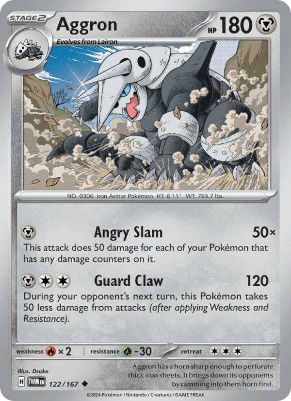 Aggron 122/167 Twilight Masquerade English Pokémon card