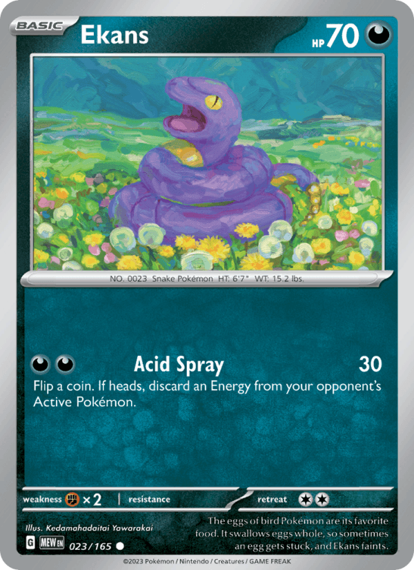 Ekans 23/165 151 English Pokémon card