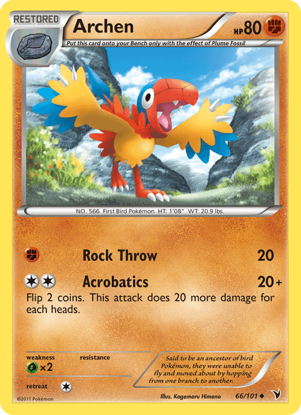 Archen 66/101 Noble Victories English Pokémon card