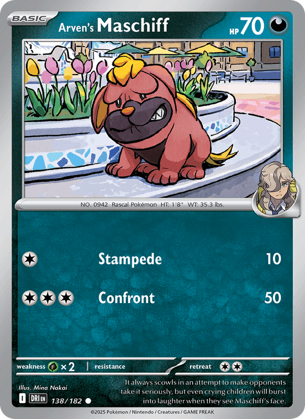 Arven's Maschiff 138/182 Destined Rivals English Pokémon card