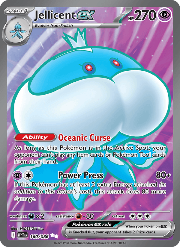 Jellicent ex 160/86 White Flare English Pokémon card