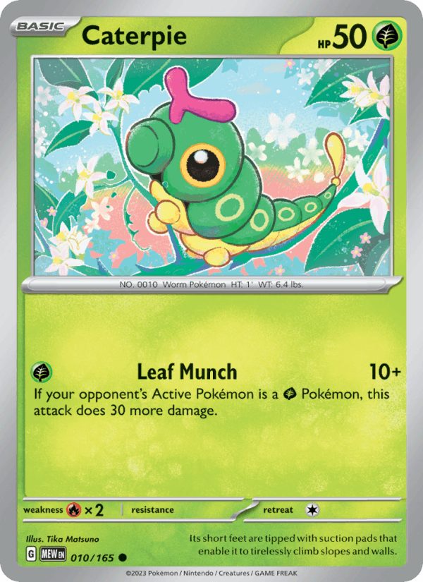 Caterpie 10/165 151 English Pokémon card