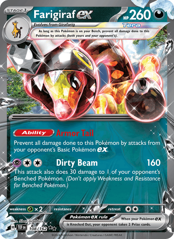 Farigiraf ex 108/162 Temporal Forces English Pokémon card