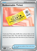 Redeemable Ticket 156/159 Journey Together English Pokémon card