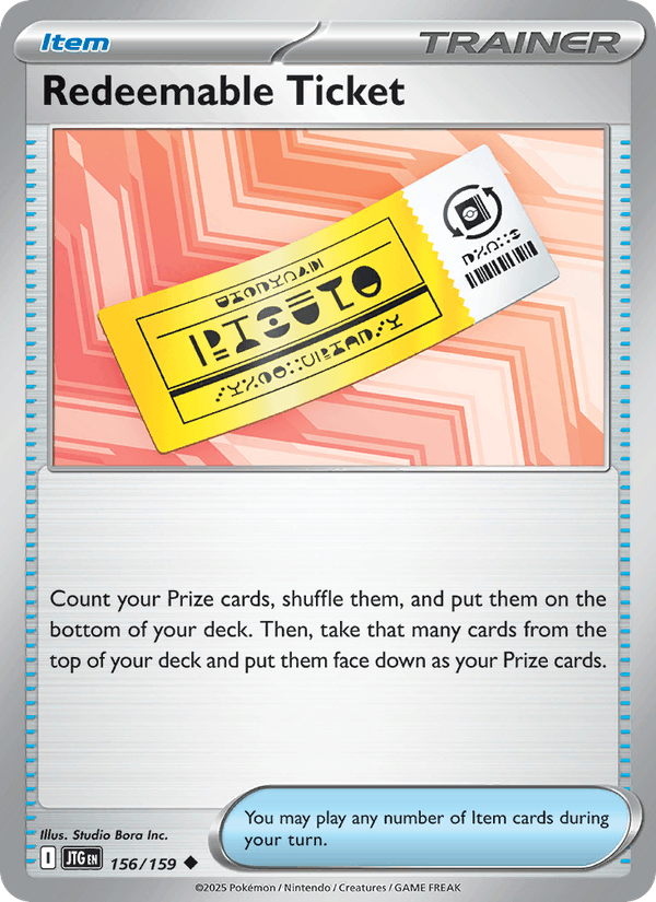 Redeemable Ticket 156/159 Journey Together English Pokémon card