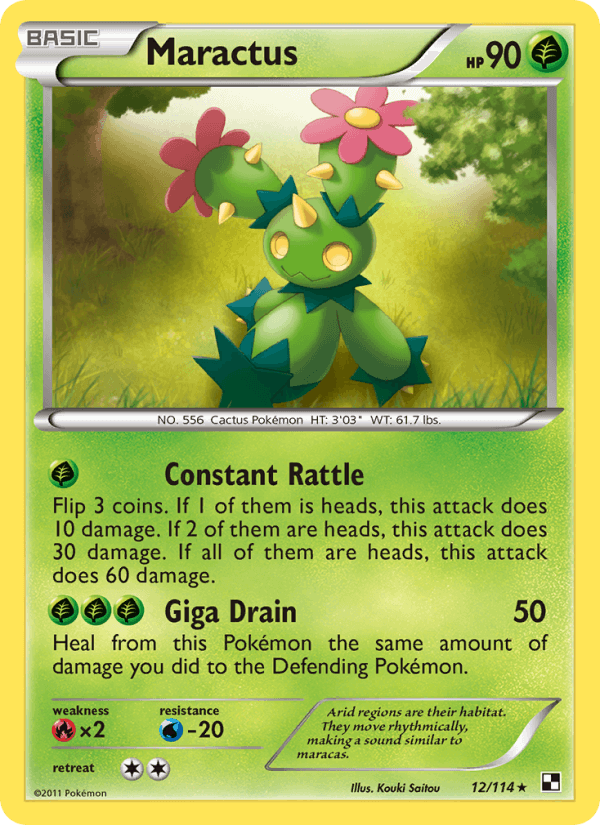 Maractus 12/114 Black & White English Pokémon card