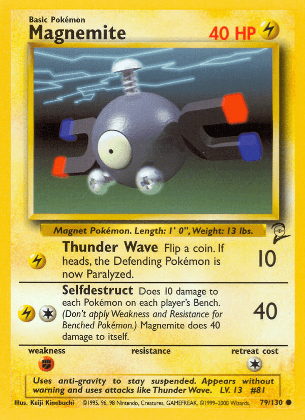 Magnemite 79/130 Base Set 2 English Pokémon card