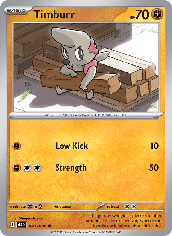 Timburr 47/86 Black Bolt English Pokémon card