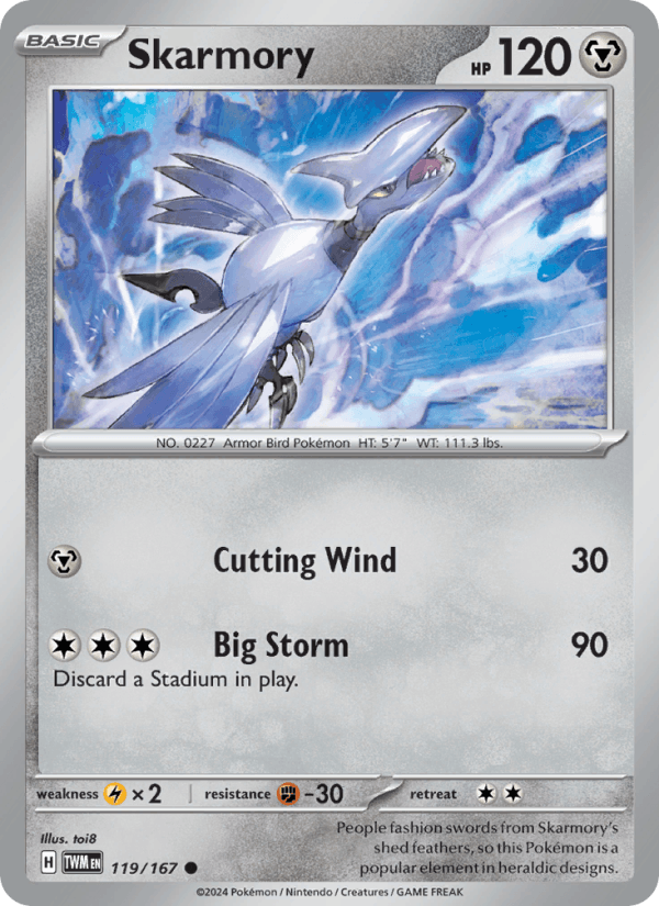 Skarmory 119/167 Twilight Masquerade English Pokémon card