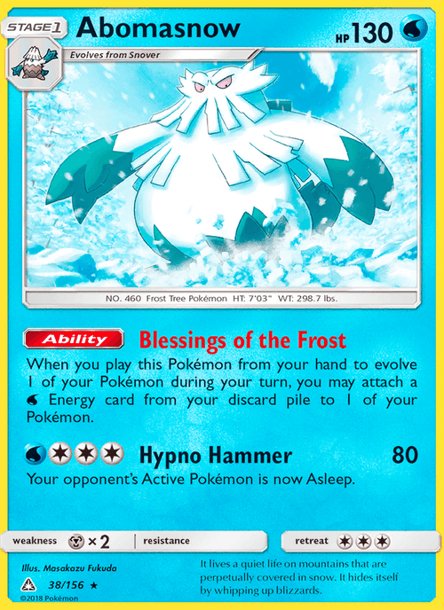 Abomasnow 38/156 Ultra Prism English Pokémon card