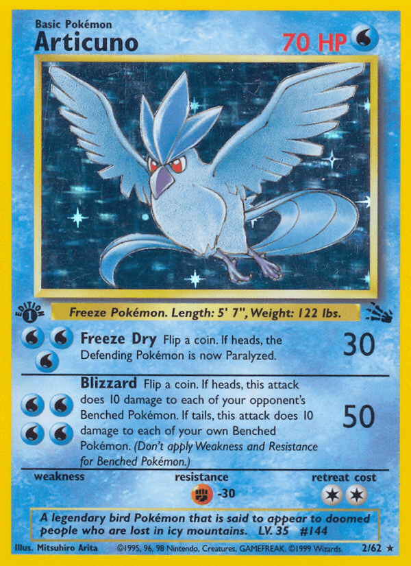 Articuno 2/62 Fossil English Pokémon card