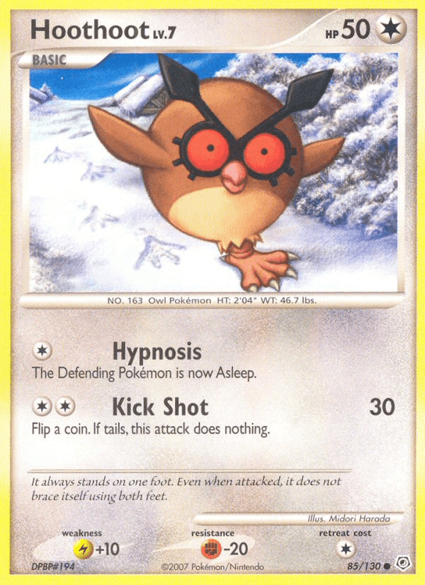 Hoothoot 85/130 Diamond & Pearl English Pokémon card