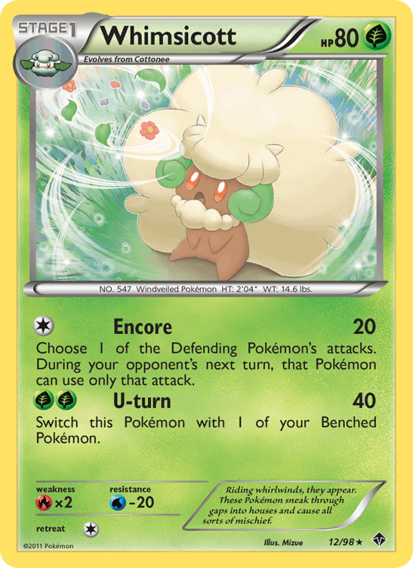 Whimsicott 12/98 Emerging Powers English Pokémon card