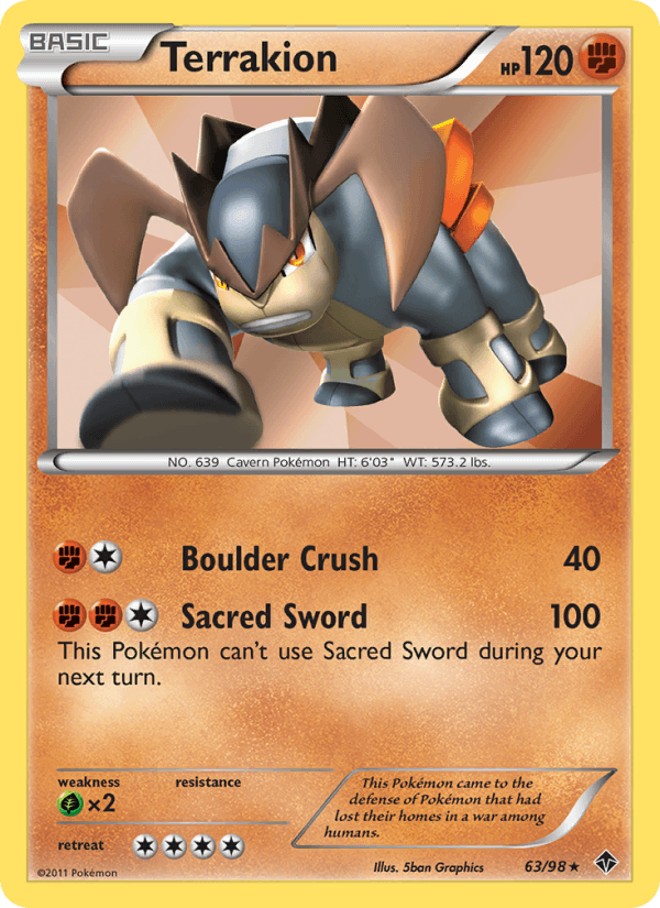 Terrakion 63/98 Emerging Powers English Pokémon card