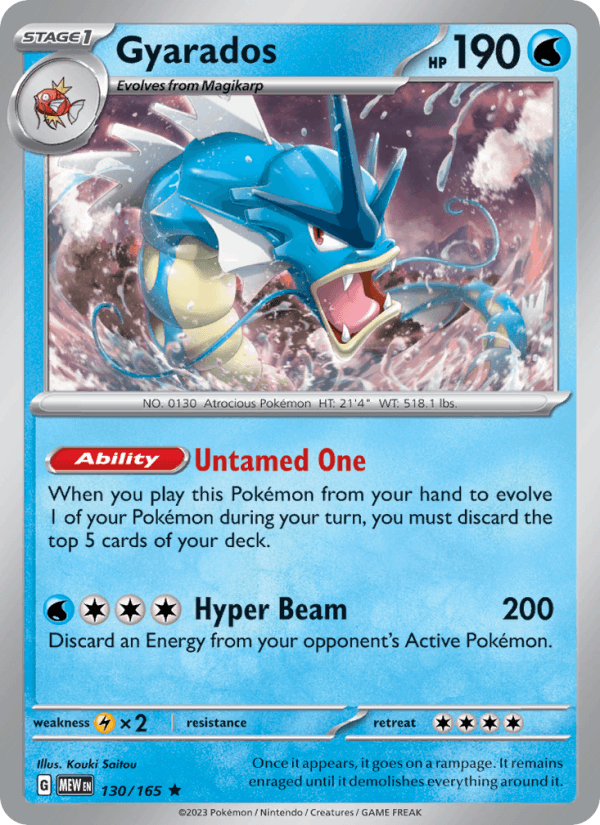 Gyarados 130/165 151 English Pokémon card