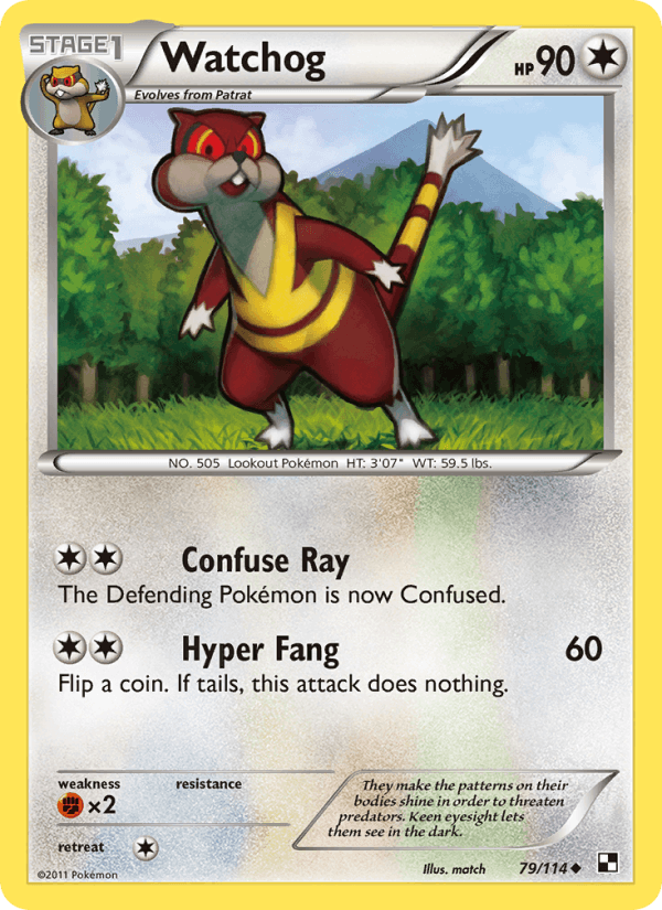 Watchog 79/114 Black & White English Pokémon card