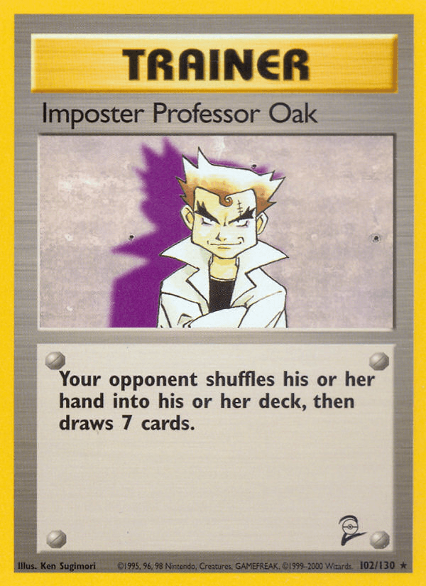 Impostor Professor Oak 102/130 Base Set 2 English Pokémon card