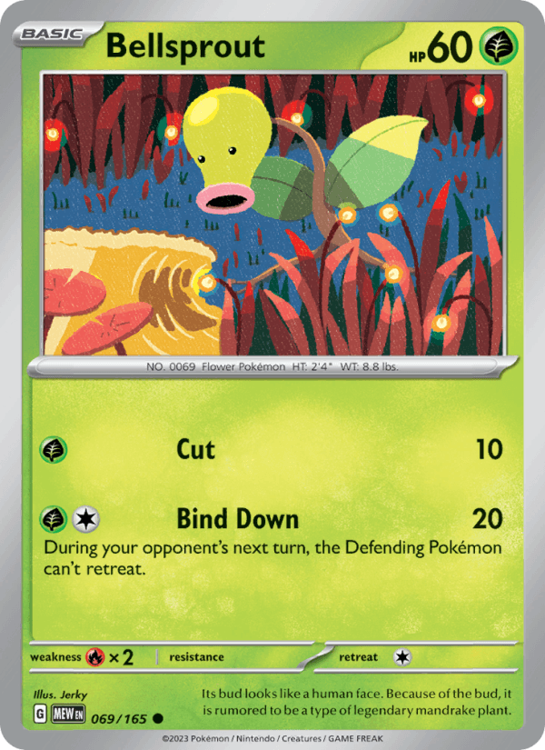 Bellsprout 69/165 151 English Pokémon card