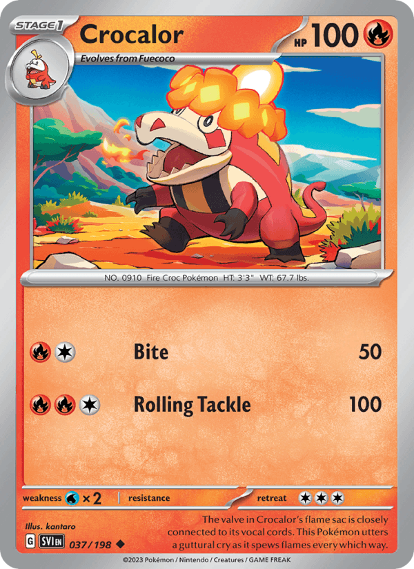 Crocalor 37/198 Scarlet & Violet English Pokémon card