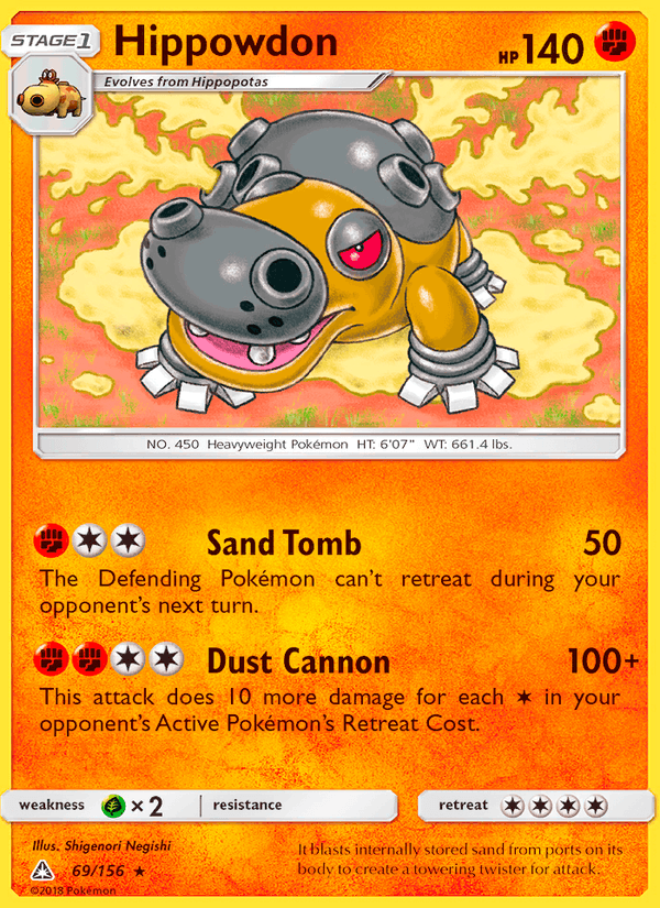 Hippowdon 69/156 Ultra Prism English Pokémon card