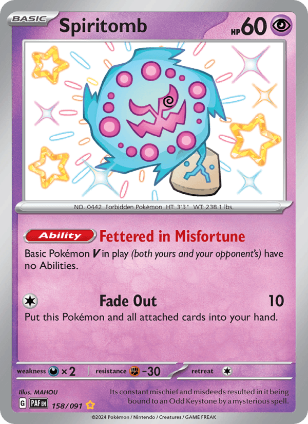 Spiritomb 158/91 Paldean Fates English Pokémon card