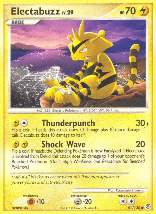 Electabuzz 81/130 Diamond & Pearl English Pokémon card
