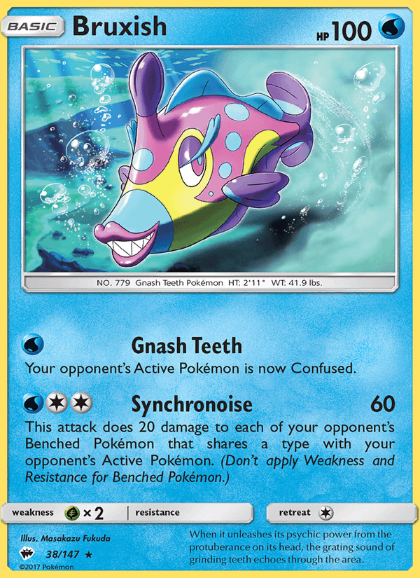 Bruxish 38/147 Burning Shadows English Pokémon card