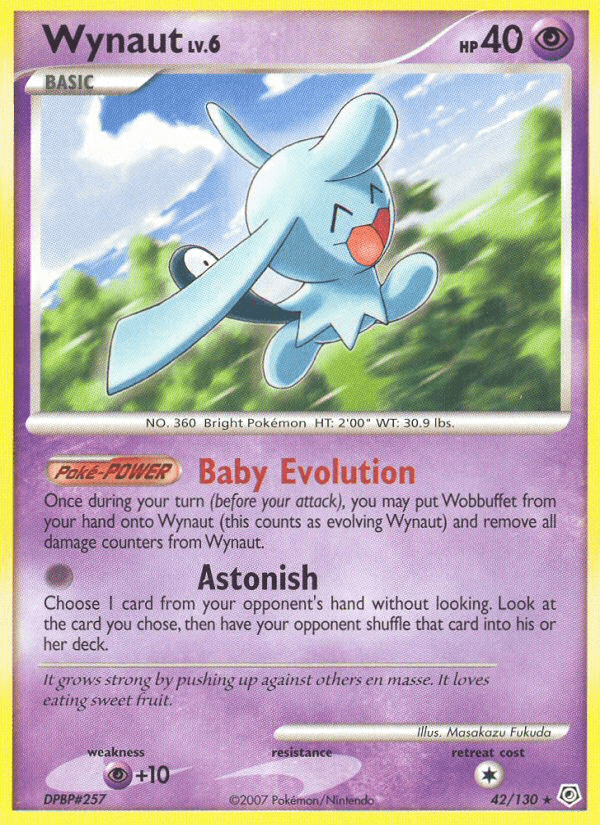 Wynaut 42/130 Diamond & Pearl English Pokémon card